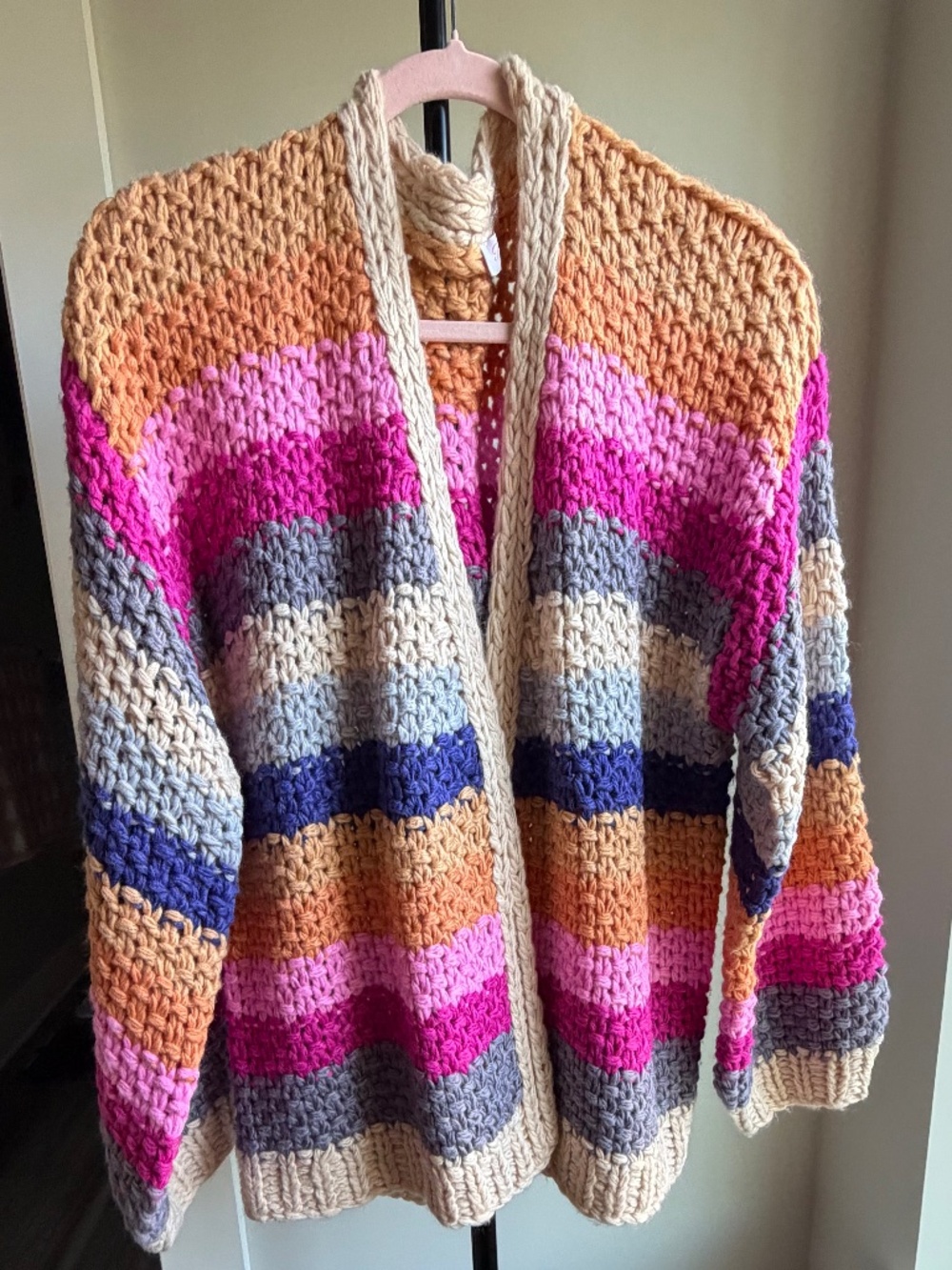 Pink Lily Stripped Cardigan XL Perfect for Fall